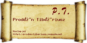 Prodán Tibériusz névjegykártya